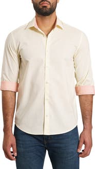 Jared Lang Slub Pima Cotton Blend Button-Up Shirt