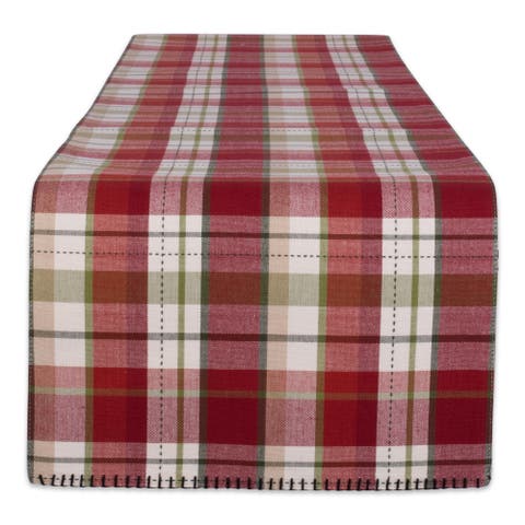 Mountain Trail Plaid Reversible Emb Table Runner