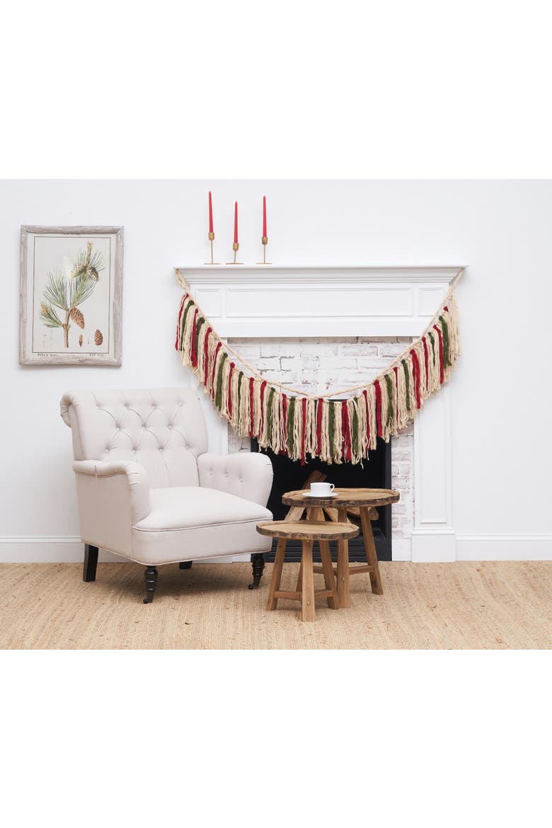 70.8" Macrame Tassel Christmas Garland, Alternate, color, Beige