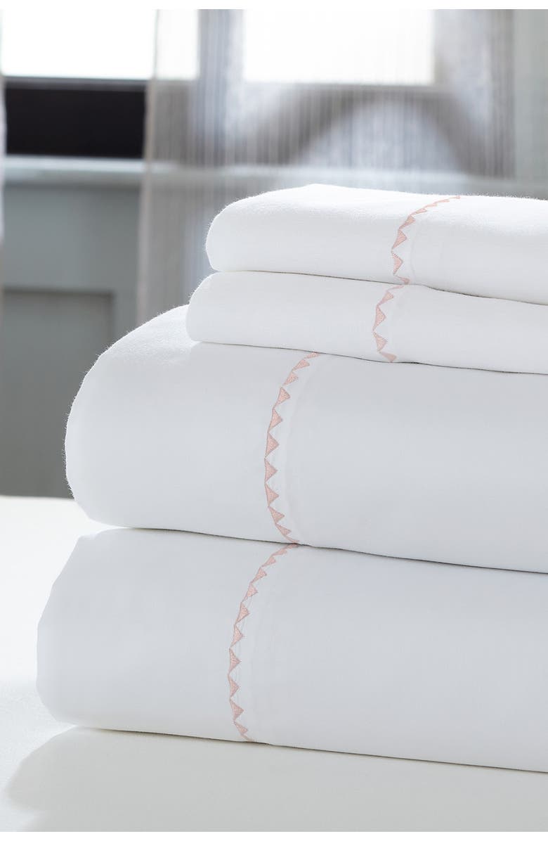 Modern Threads 1000 Thread Count 4-Piece California King Sheet Set - White/Rose, Main, color, 