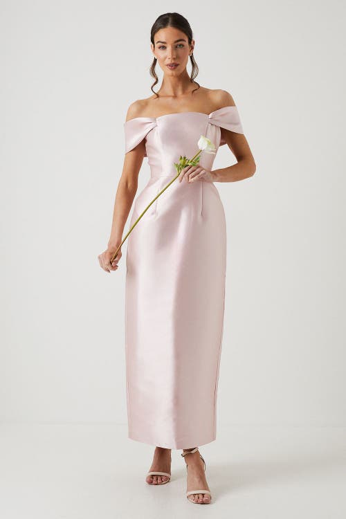 Coast Honoured Twill Bardot Maxi Dress In Pink