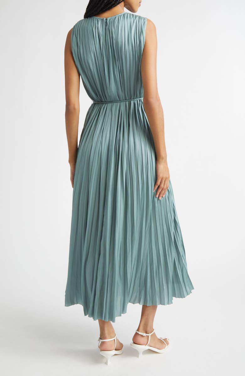 Ulla Johnson Fianna Plissé Sleeveless Midi Dress, Alternate, color, Sea Glass