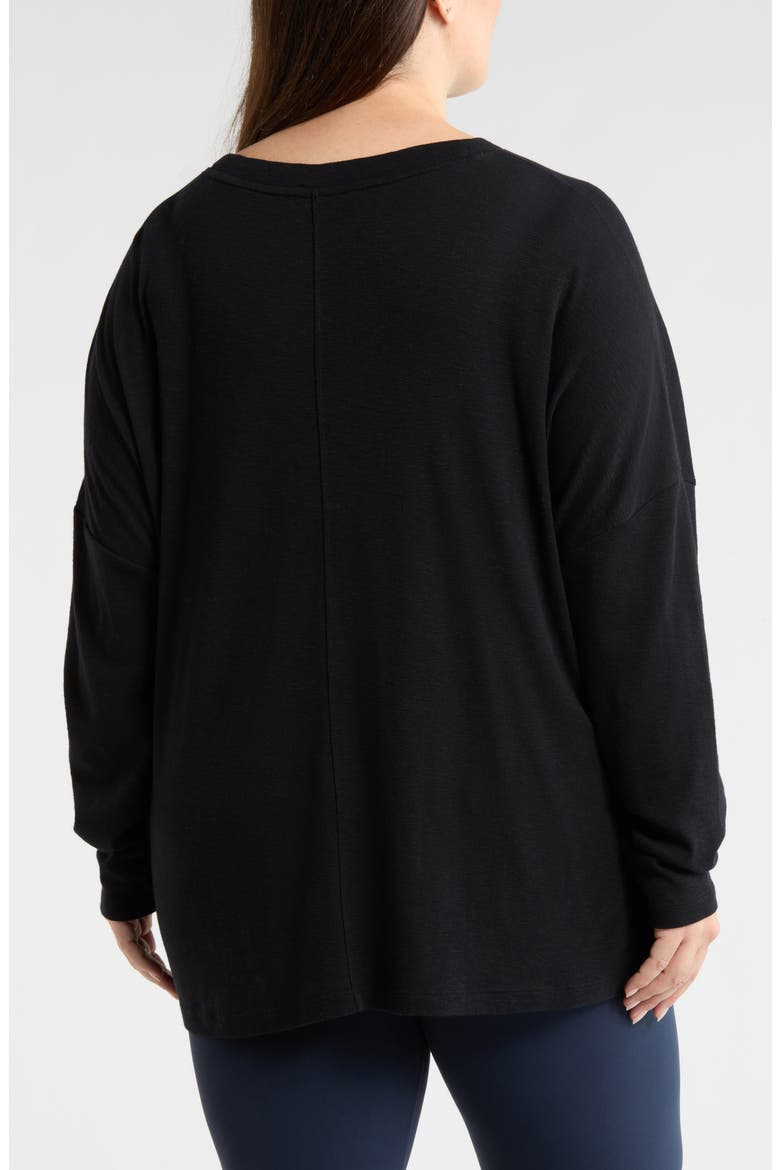 Ease Up Rib Oversize T-Shirt, Alternate, color, BLACK