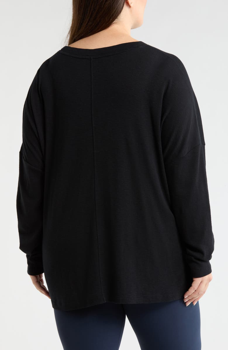 Zella Ease Up Rib Oversize T-Shirt, Alternate, color, Black