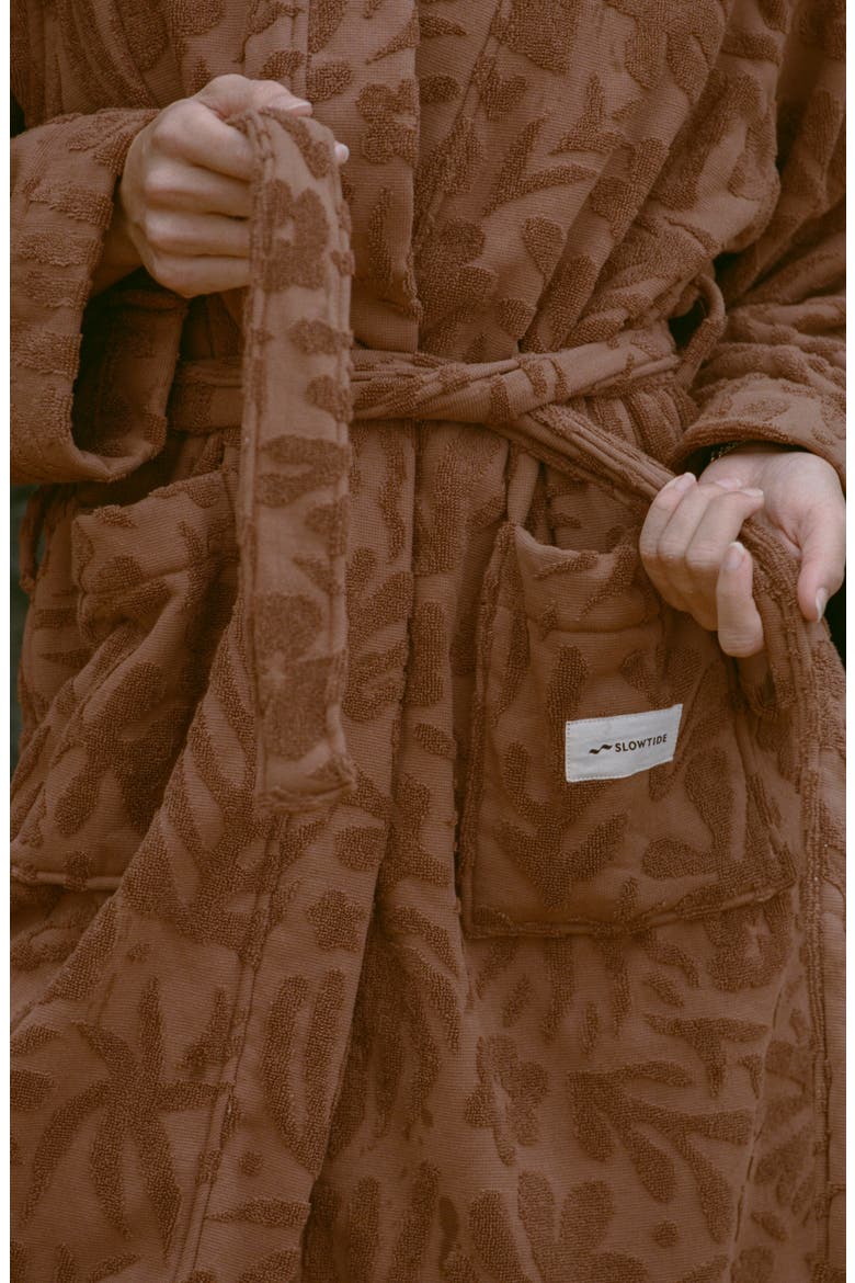 Sunny Sculpted Cotton Robe, Alternate, color, TOAST