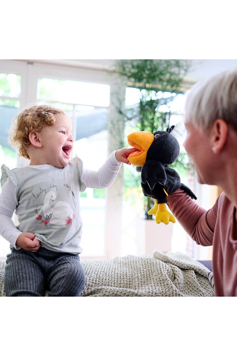 Theo the Raven Glove Puppet, Alternate, color, Black Multi