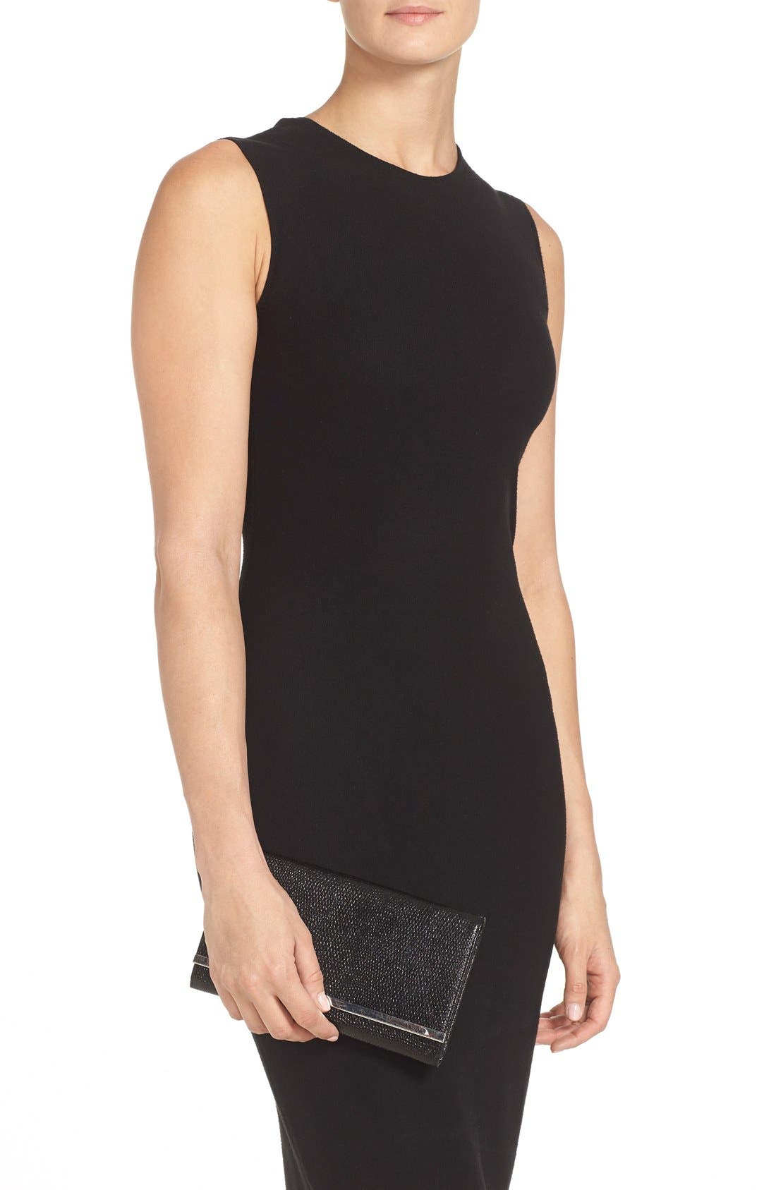 'Sparkle Bar' Clutch, Alternate, color, BLACK