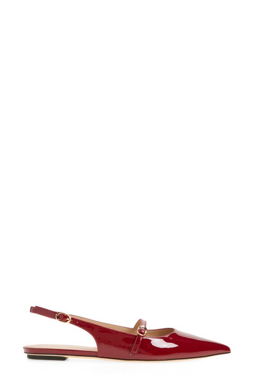 Stuart Weitzman Emilia Bordeaux Slingback Sandals With Adjustable Strap Closure In Patent Leather Woman In Burgundy