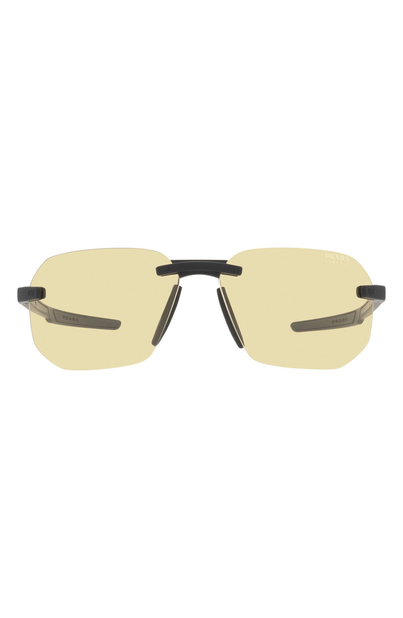 Prada Linea Rossa 62mm Round Polarized Sunglasses