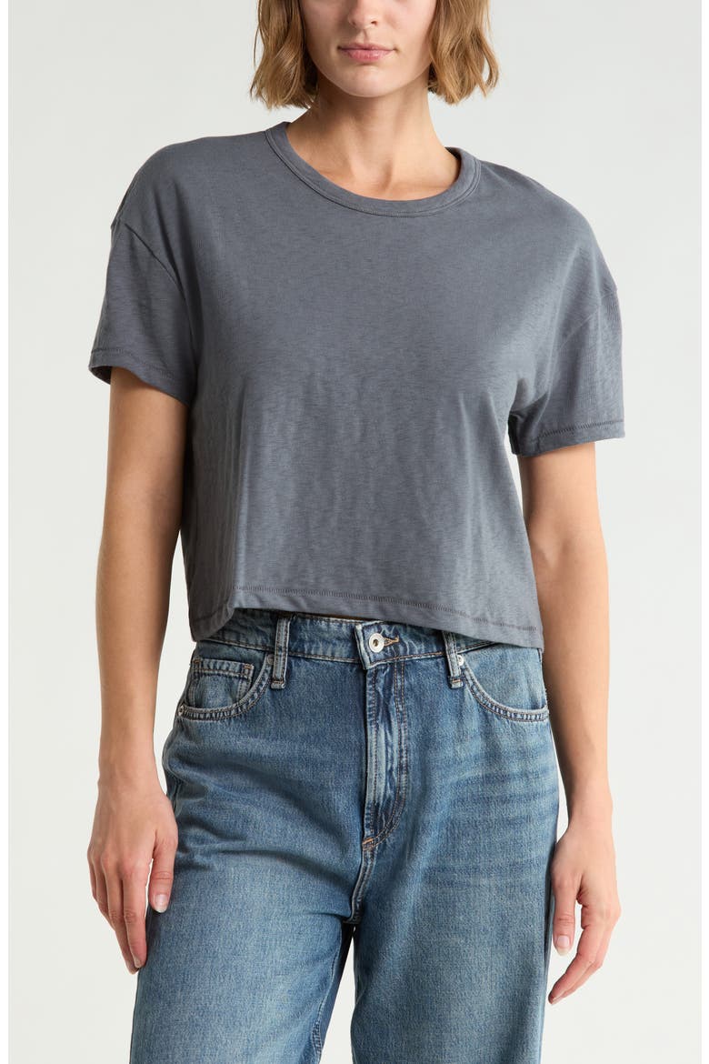 Slub Cotton Boxy T-Shirt, Main, color, GREY