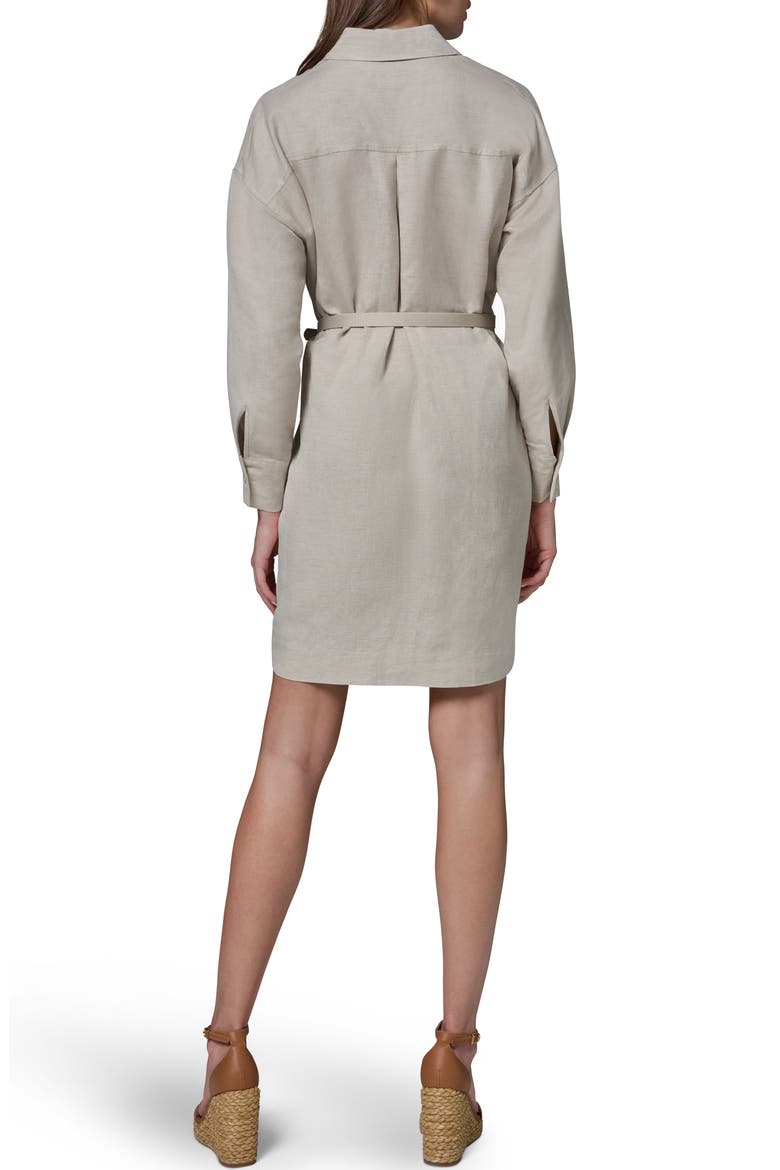Belted Long Sleeve Polo Dress, Alternate, color, NATURAL