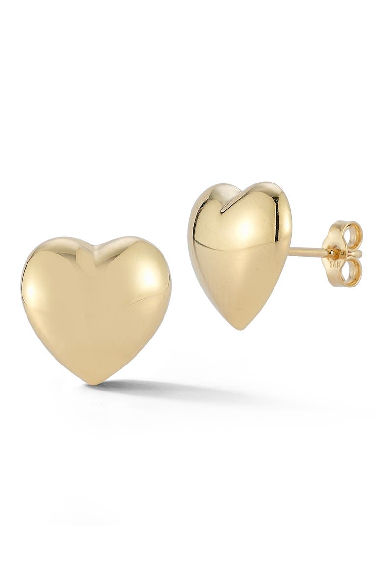Heart Stud Earrings, Main, color, GOLD