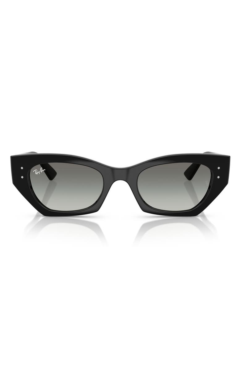 Ray-Ban Zena 49mm Irregular Butterly Sunglasses, Main, color, Black / Gradient Grey
