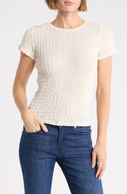 FRAME The Mesh Lace Baby Tee