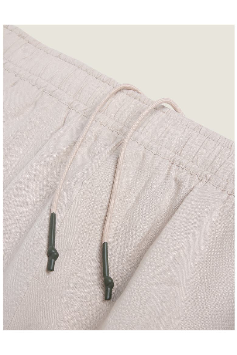 Linen Blend Drawstring Shorts, Alternate, color, SAND/ BEIGE