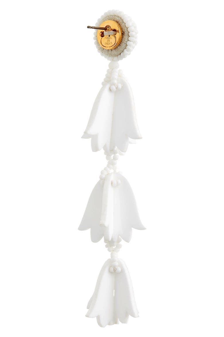 Runway Bellflower Drop Earrings, Alternate, color, WHITE