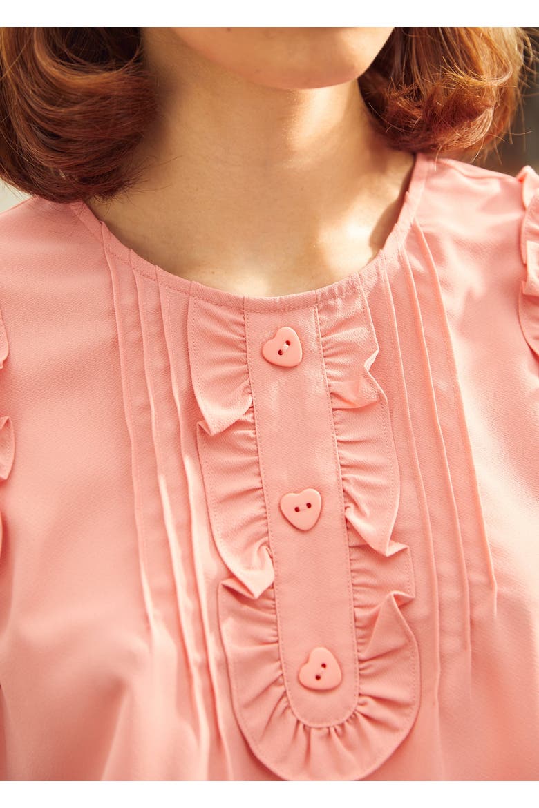Something Sweet Ruffle Top, Alternate, color, Strawberry Shake