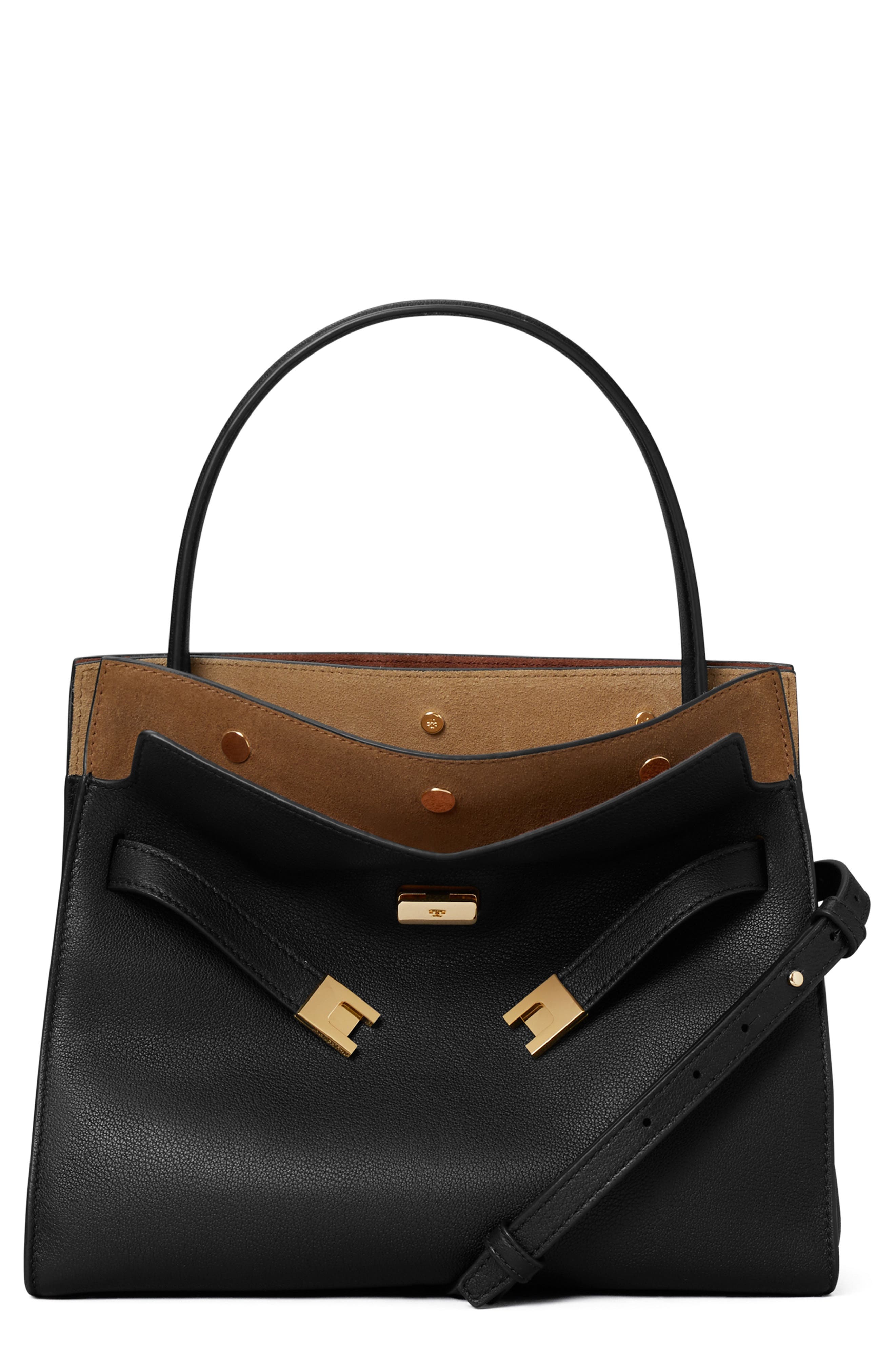 Tory Burch Small Lee Radziwill Leather Double Bag, Main, color, 