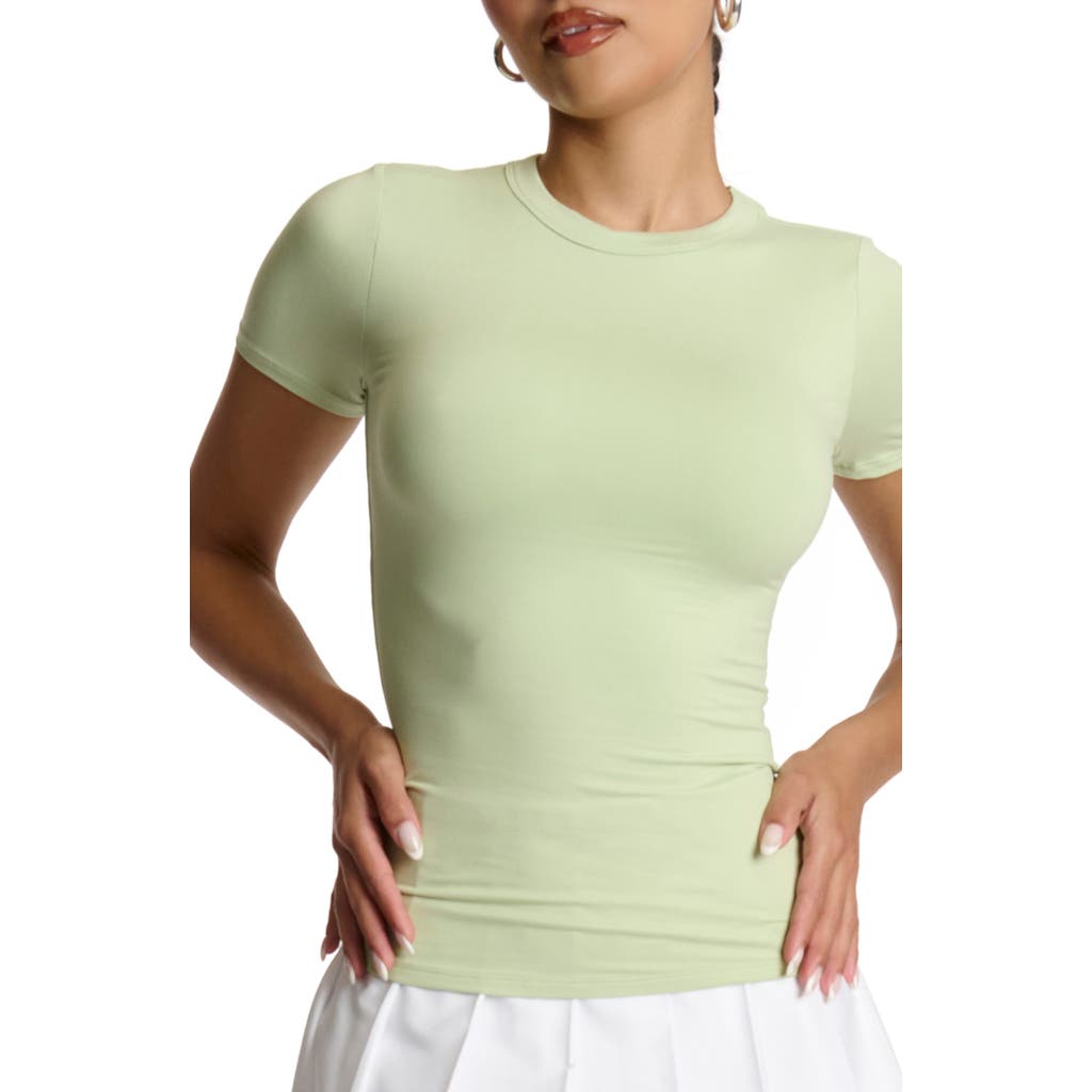 N By Naked Wardrobe Bare Short Sleeve Crew Top In Pastel Green