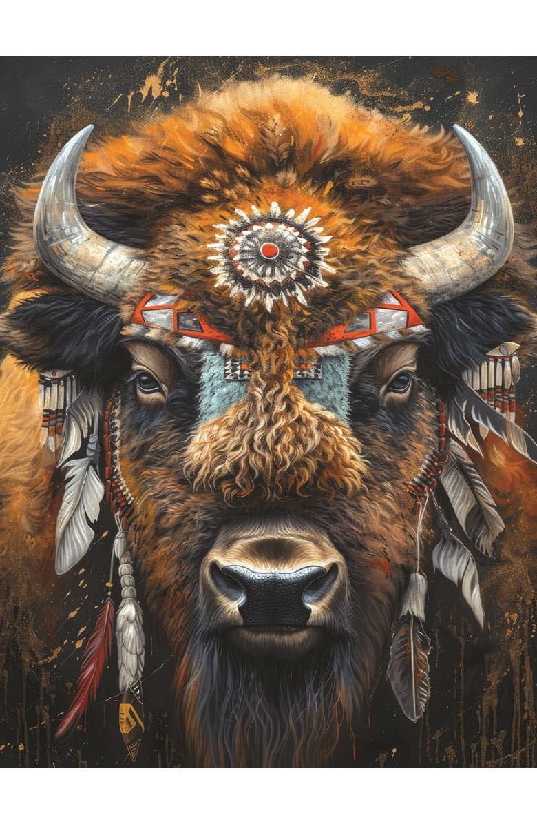 Sunsout Native American Bison 500 piece Jigsaw Puzzle for Adults, Alternate, color, Multicolor