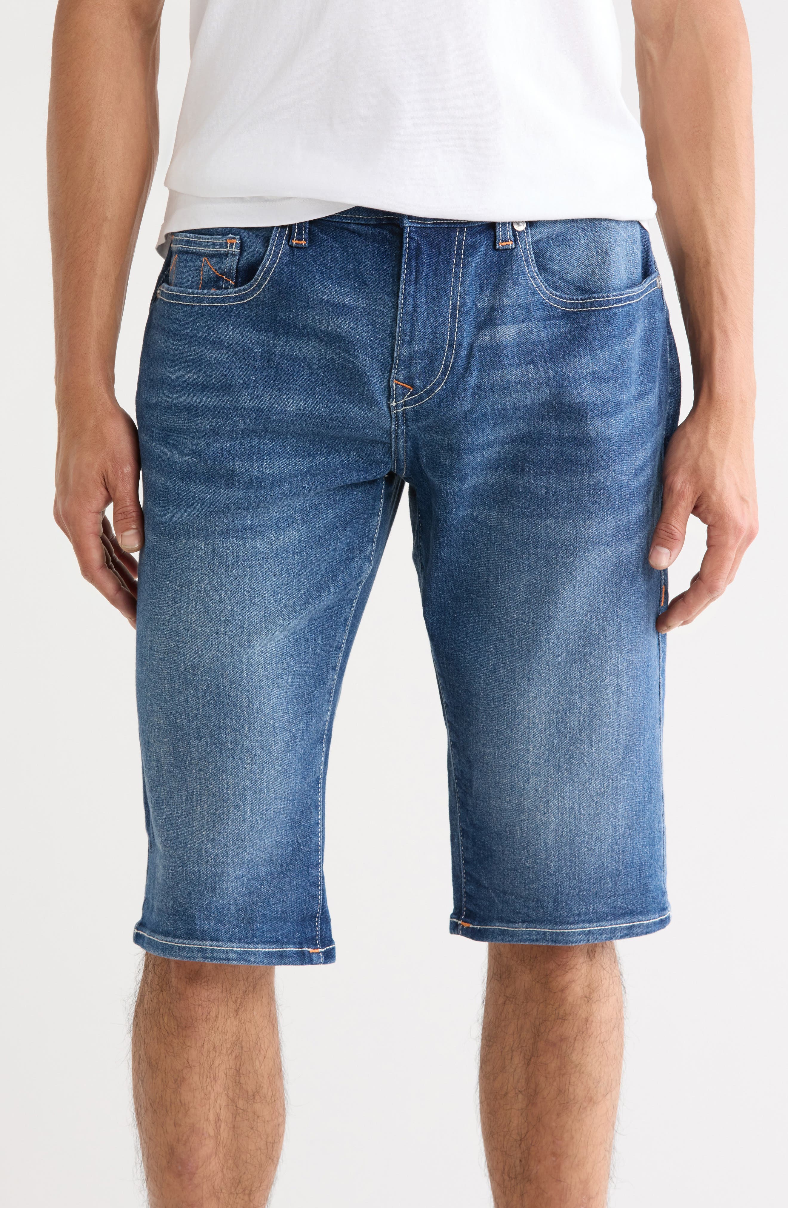 True Religion Ricky Rolled Hem Denim Shorts