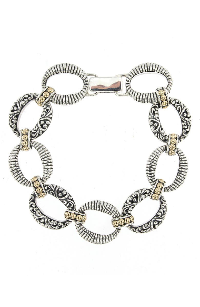 SAMUEL B. Oval Filigree Chain Link Bracelet, Main, color, Silver And Gold