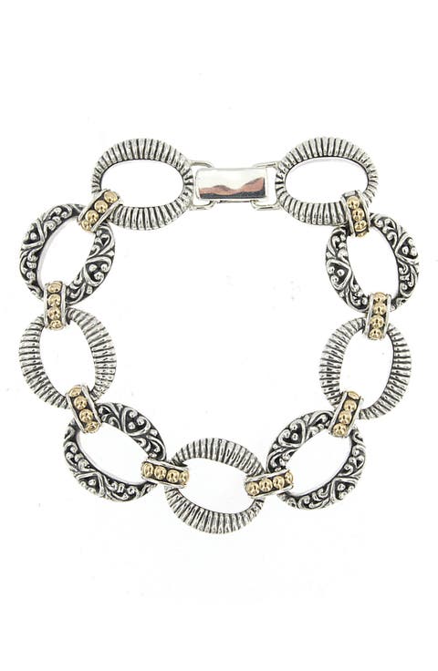 Oval Filigree Chain Link Bracelet