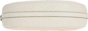 T-Monogram Embossed Crescent Shoulder Bag