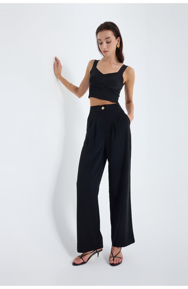 Monlicia Elara High Waist Pleated Pants, Alternate, color, Black