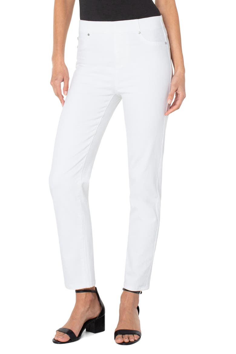 Chloe Pull-On Stretch Slim Ankle Jeans, Main, color, BRIGHT WHITE