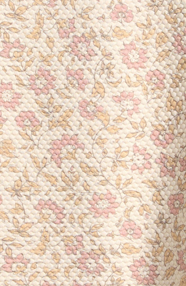 QUINCY MAE Olivia Floral Long Sleeve Piqué One-Piece Swimsuit, Alternate, color, Natural