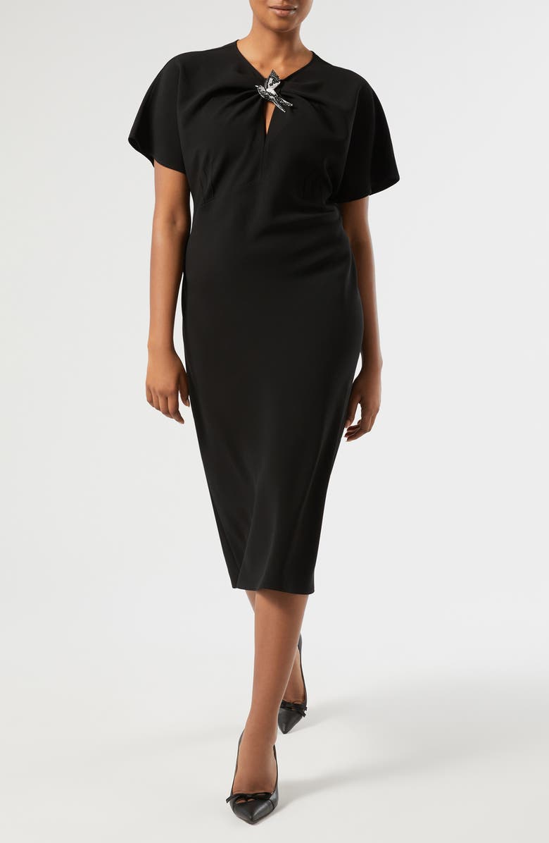 Marina Rinaldi Giro Knot Dress, Main, color, Black