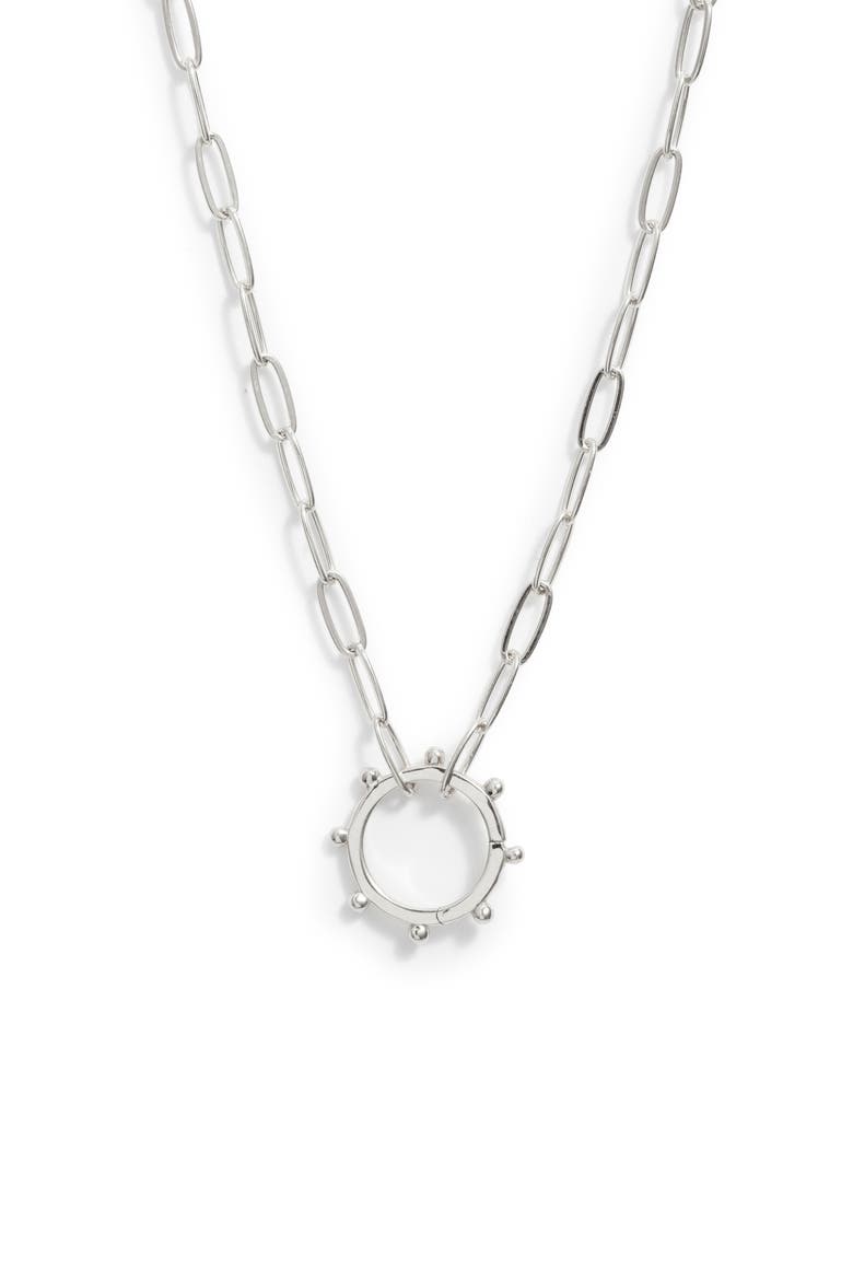 Dew Drop Marine Pendant Necklace, Main, color, SILVER