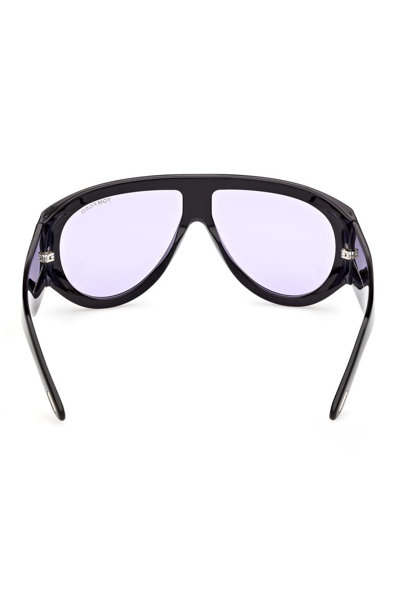 Bronson 60mm Pilot Sunglasses, Alternate, color, SHINY BLACK/ VIOLET LENS