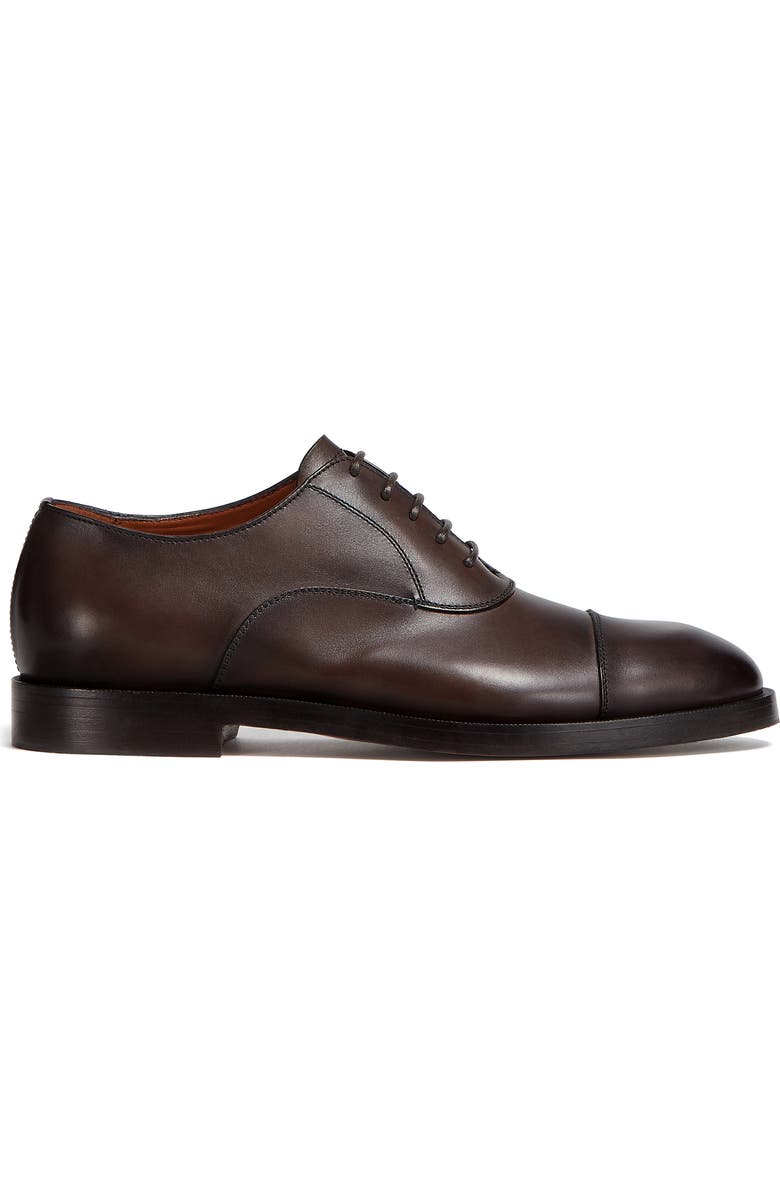ZEGNA Torino Cap Toe Oxford, Alternate, color, Dark Brown