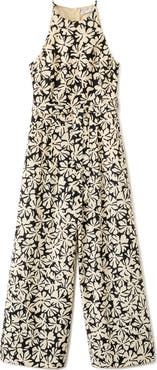 MANGO Print Belted Sleeveless Jumpsuit