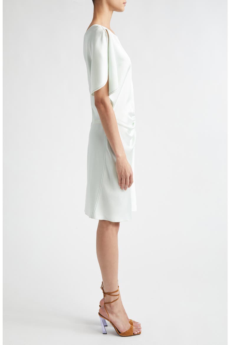 Ruched Waist Crepe Back Satin Minidress, Alternate, color, ALOE