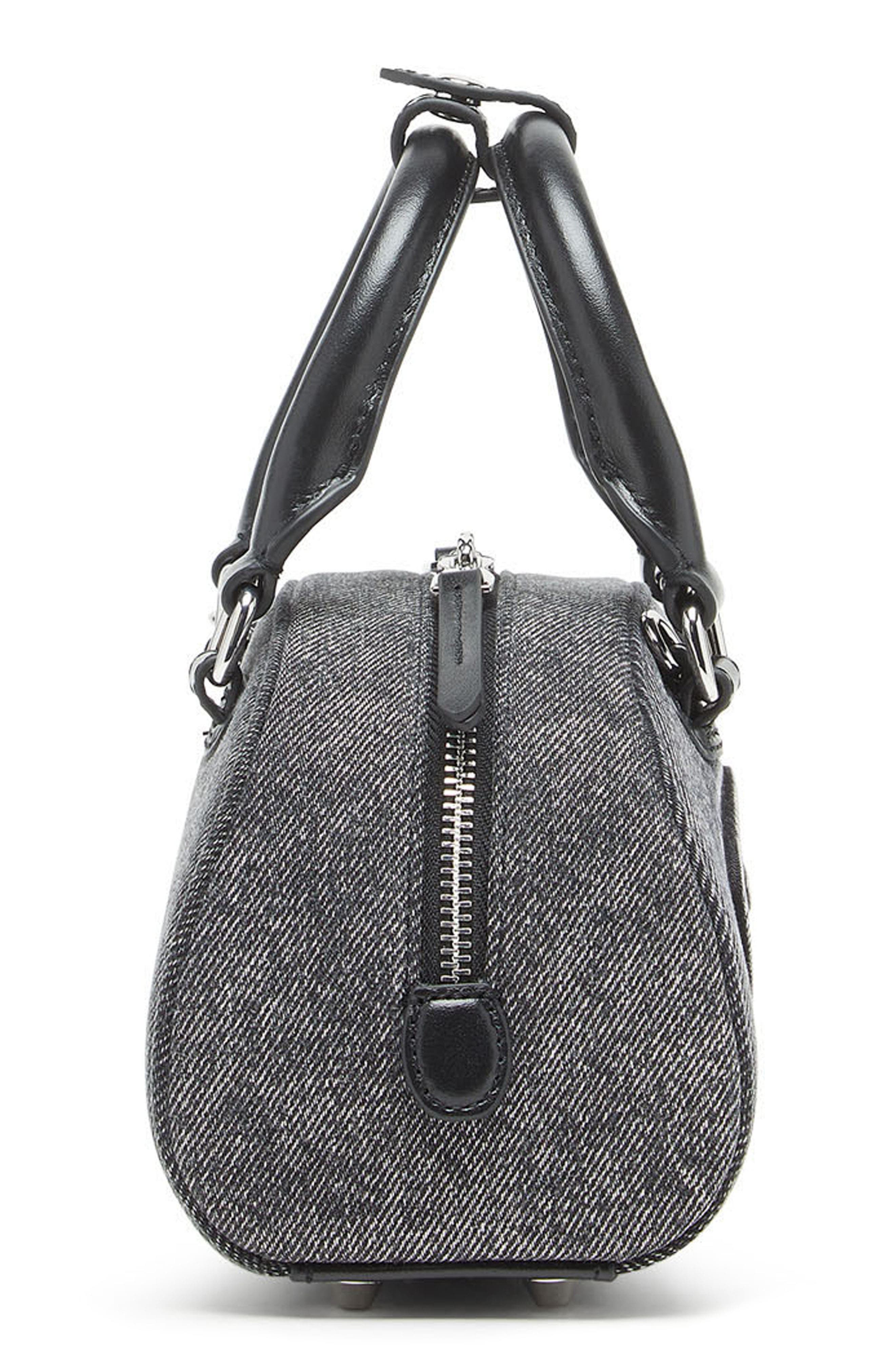 DIESEL<sup>®</sup> Mini 1DR Dome Denim Bowling Bag, Alternate, color, Black