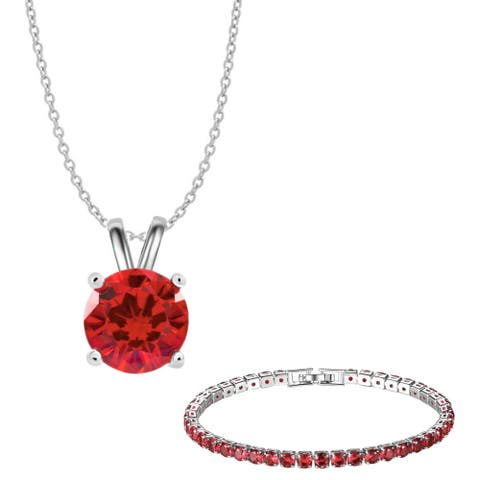 Red Necklace And Bracelet Set