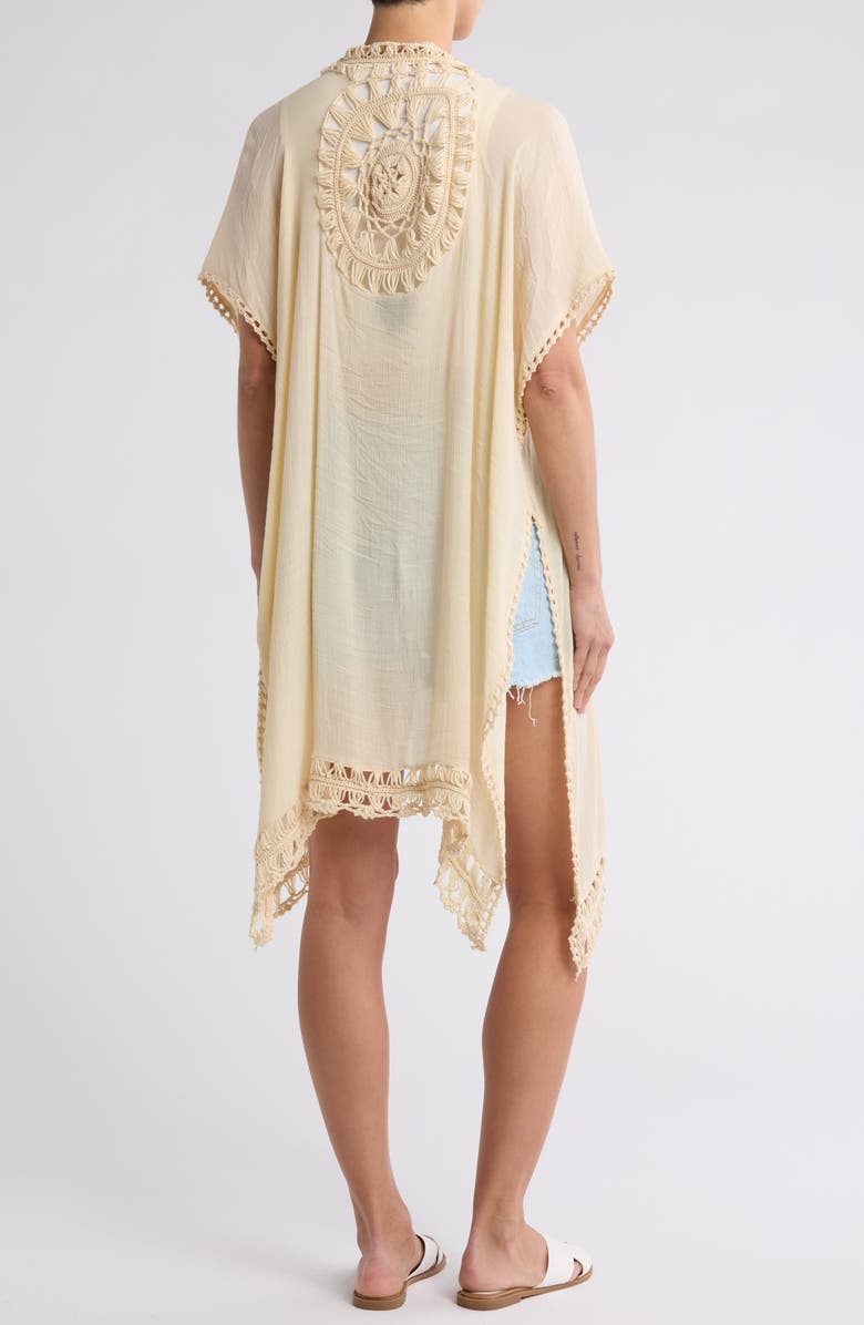 Forgotten Grace Crochet Inset Ruana, Alternate, color, Natural