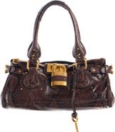 Chloé Paddington Snakeskin Embossed Leather Satchel