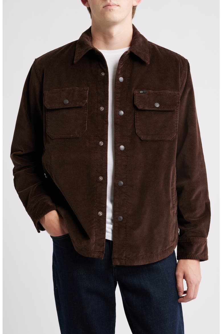 Elias Corduroy Shirt Jacket with Faux Shearling Lining, Main, color, RAW UMBER