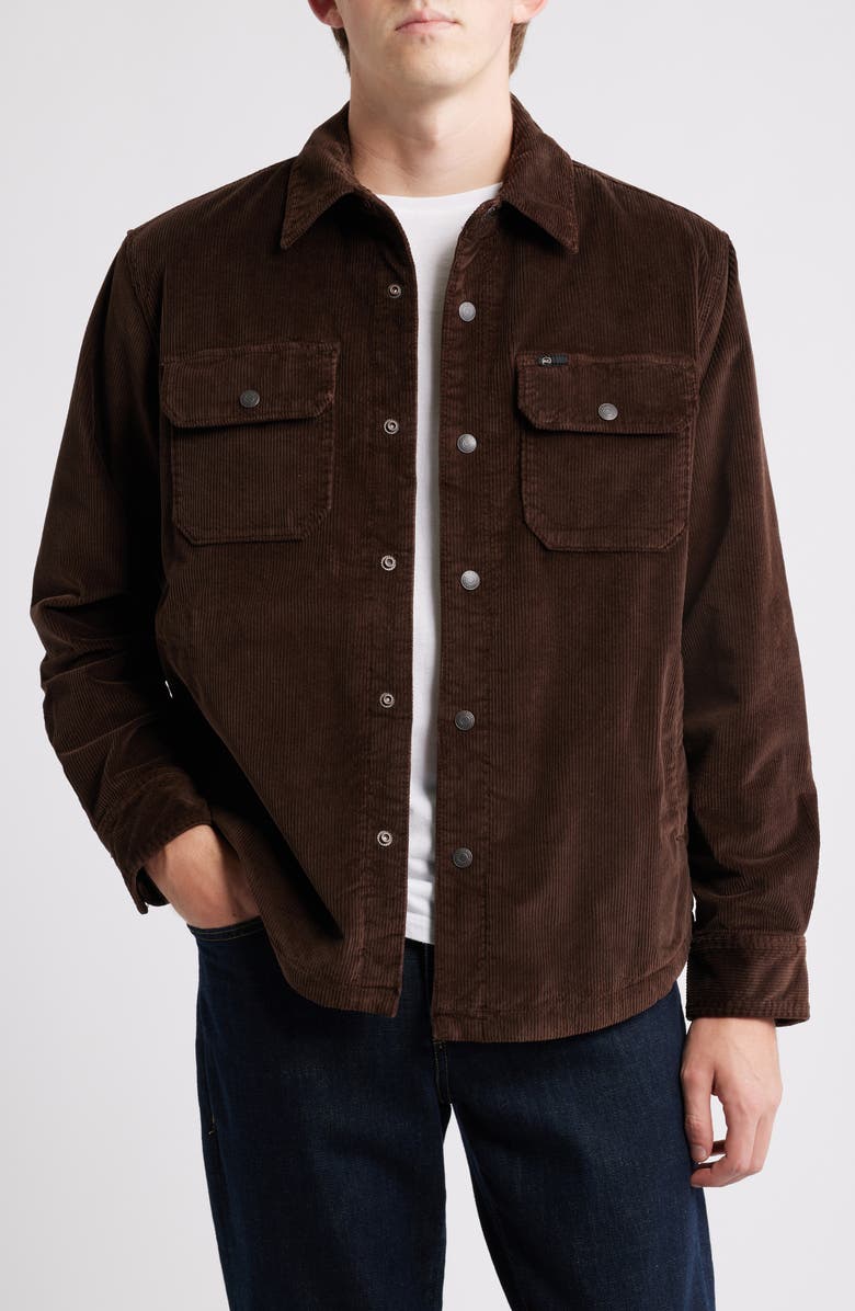 AG Elias Corduroy Shirt Jacket with Faux Shearling Lining, Main, color, Raw Umber