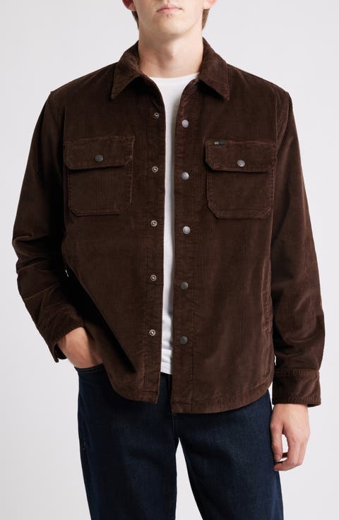 Elias Corduroy Shirt Jacket with Faux Shearling Lining