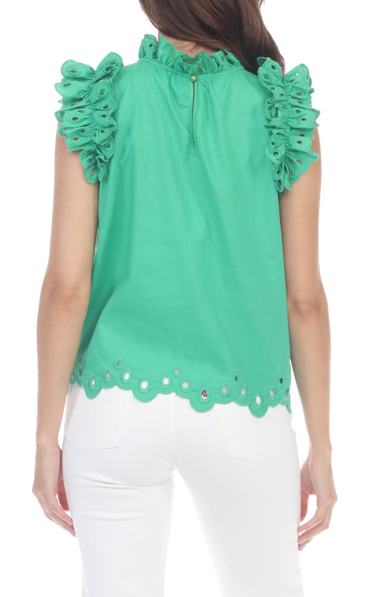 RAIN AND ROSE Eyelet Linen & Cotton Top, Alternate, color, 