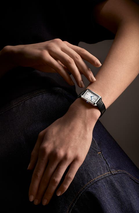 Hampton Leather Strap Watch, 35mm x 22.2mm