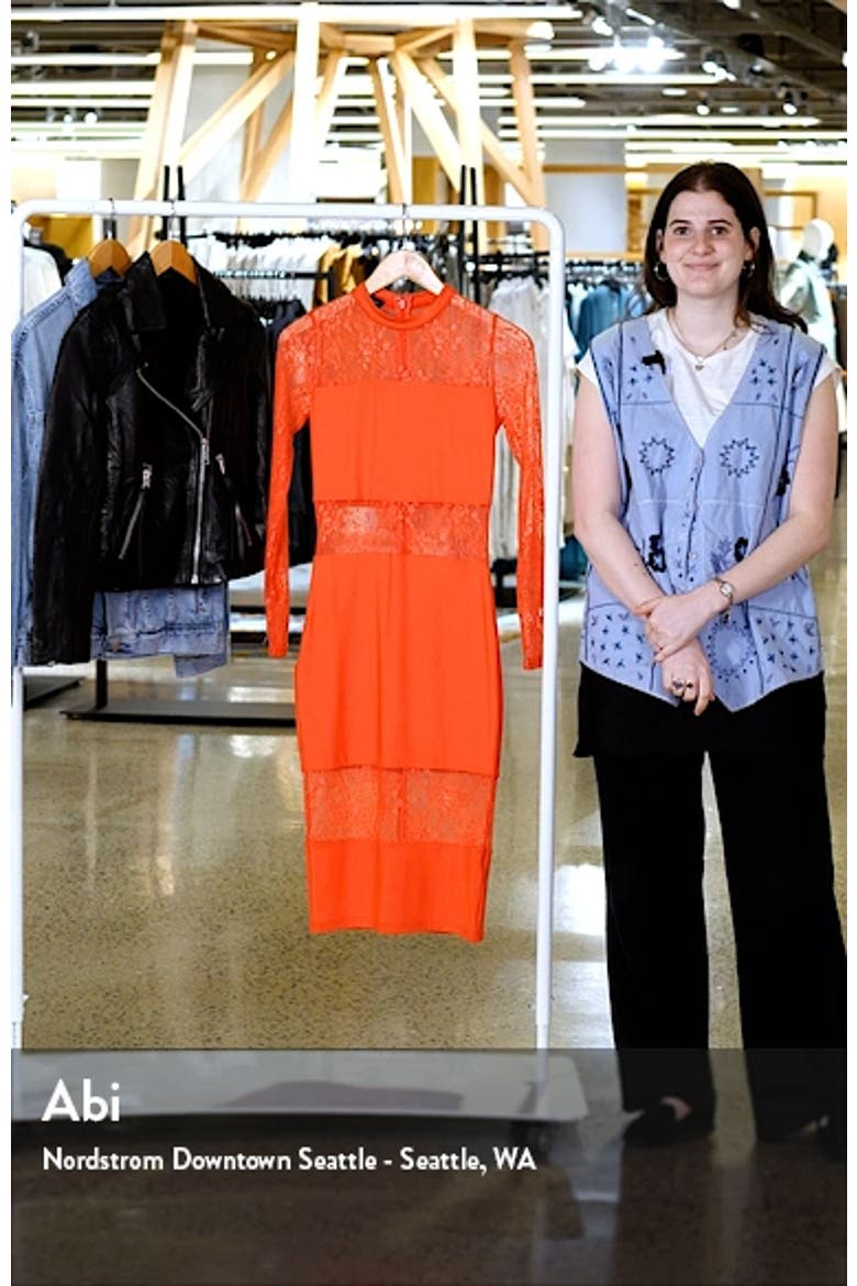 Lace Inset Long Sleeve Midi Dress video