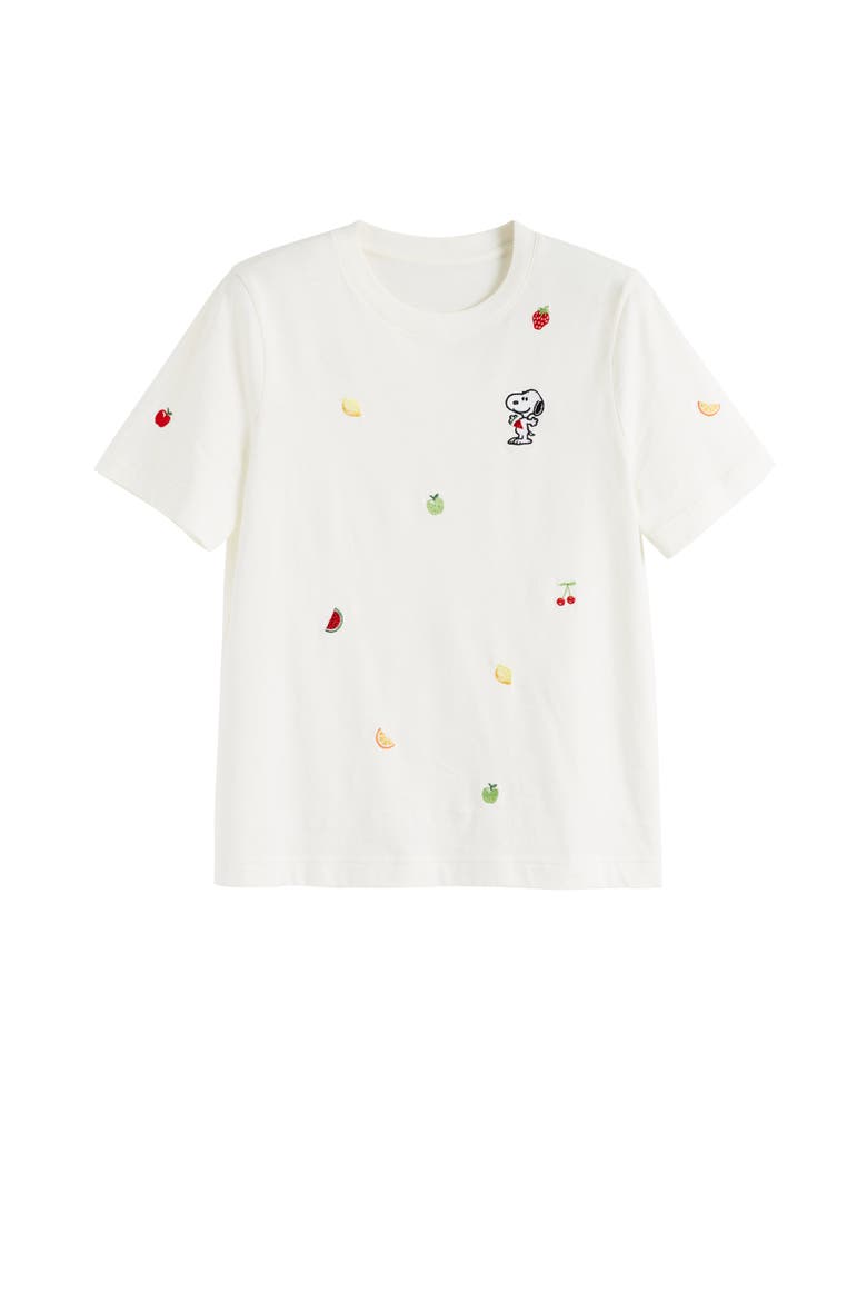 Cotton Snoopy Fruit T-Shirt, Alternate, color, Cream