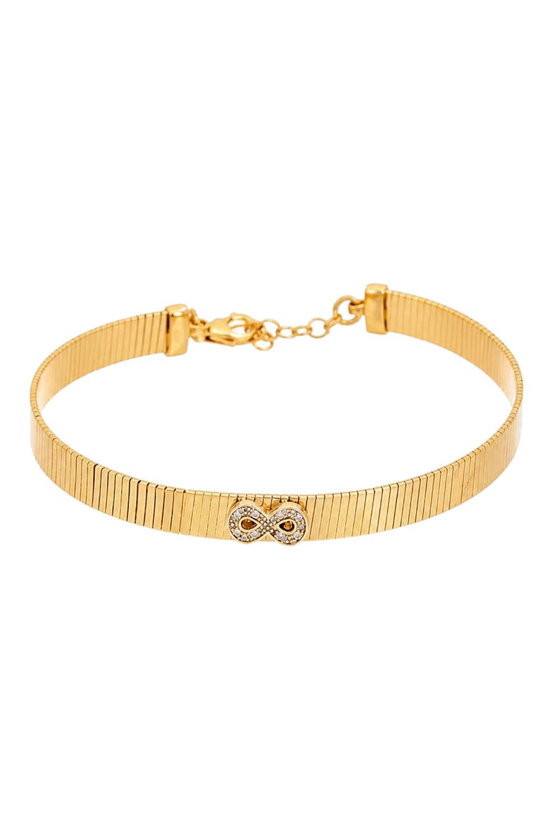 Infinity Sterling Silver Mesh Bracelet, Main, color, YELLOW