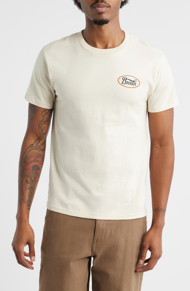 Brixton Parsons Logo Cotton Graphic T-Shirt, Main, color, Cream/Pumpkin Spice/Washed